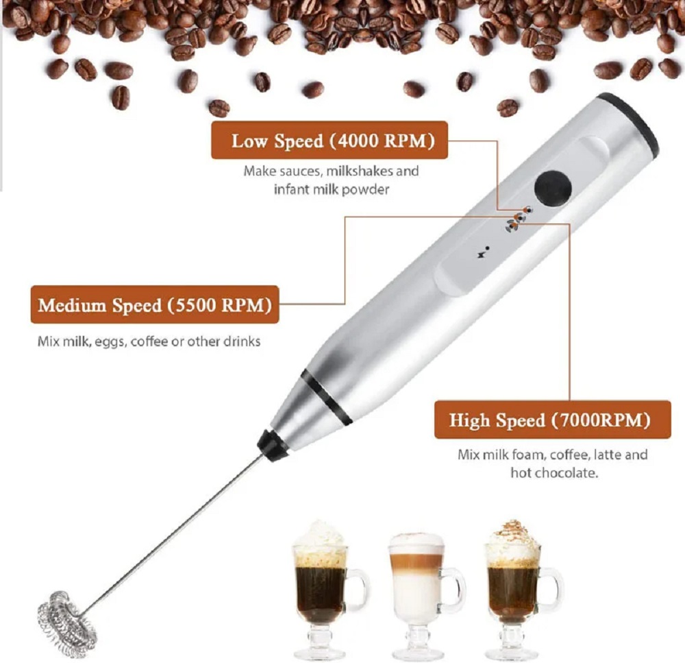 Portable Blender Usb Rechargeable - Mini Elektrikli El Tipi Süt Köpürtücü,